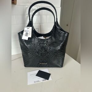 Brahmin Melora black genuine leather Alden rd collection